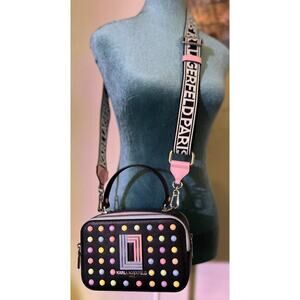 Karl Largerfeld Paris Simone Black/Candy Crossbody Bag